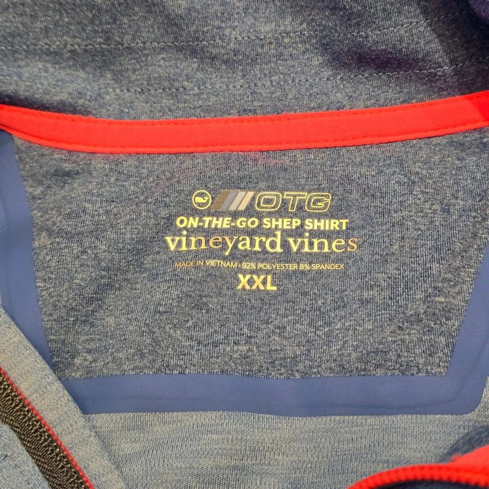 Vineyard Vines OTG On-The-Go Shep Shirt Mens XXL Blue Ardsley‎ Country Club Zip